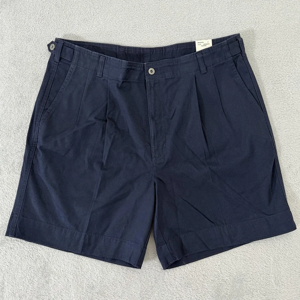 VTG Levi's x Dockers Pleated Shorts Mens 38 Blue Cotton Golf Classic USA 90s NWT